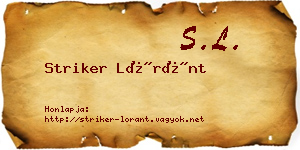 Striker Lóránt névjegykártya